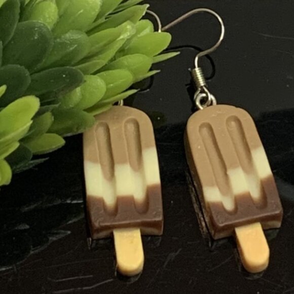 Fudgesicle Earring, Popsicle Earring, Ice Cream Earring, Gift, Food Earring - Picture 1 of 6